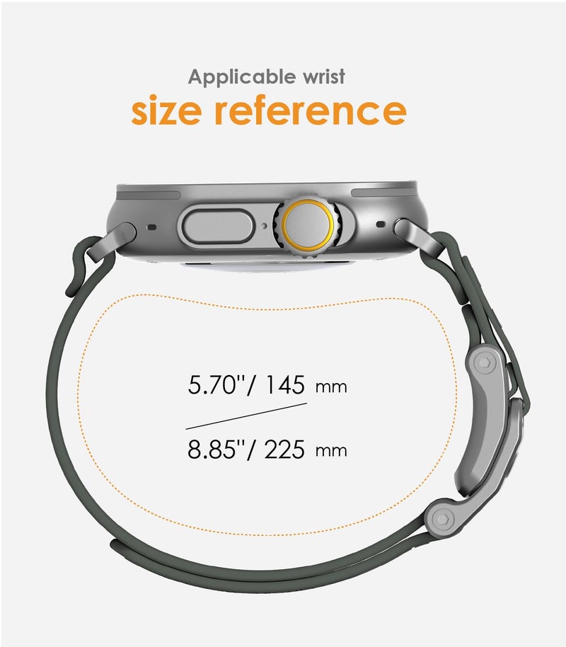 Aulumu A11 Mag Buckle Slim Band Designed for Apple Watch | Memory Quick Release | Velvet Nylon Braid | Stainless Steel Magnetic Clasp - Misty Green - Image 3