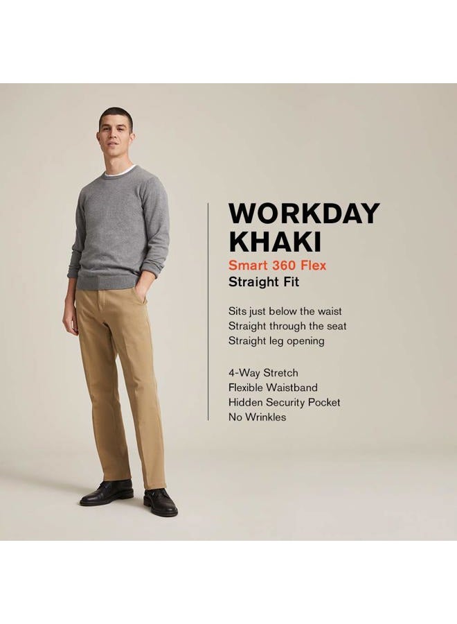 DOCKERS Classic Fit Workday Khaki Smart 360 Flex Pants Men's, Dark Pebble, 36W / 30L - Image 3