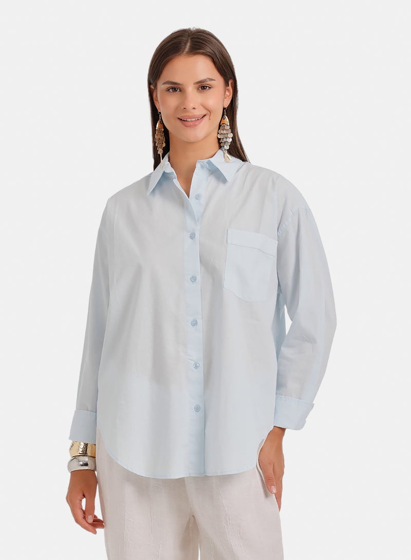 Carina Curved Hem Shirt - Image 1