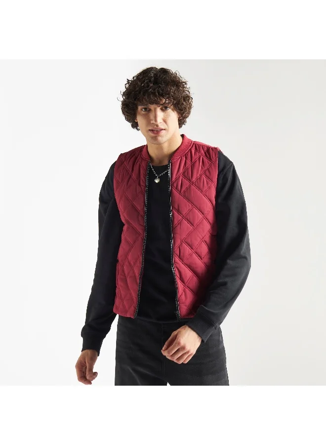 Splash FAV Quilted Zip Through Sleeveless Jacket with Pockets