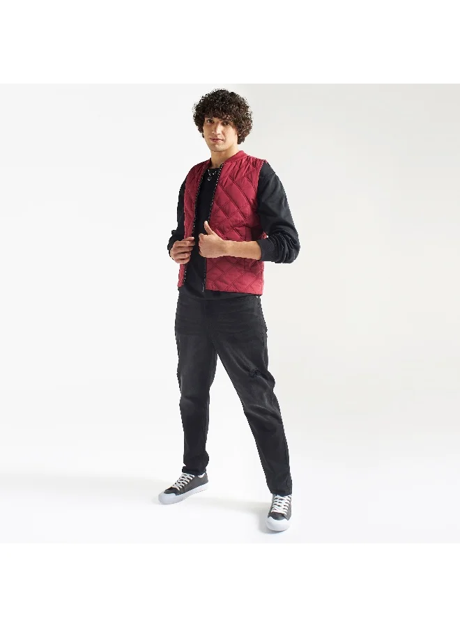 Splash FAV Quilted Zip Through Sleeveless Jacket with Pockets