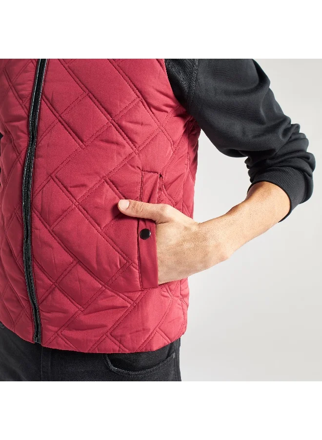 Splash FAV Quilted Zip Through Sleeveless Jacket with Pockets