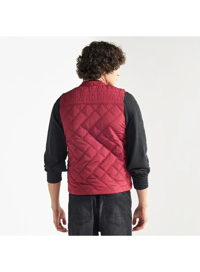 Splash FAV Quilted Zip Through Sleeveless Jacket with Pockets