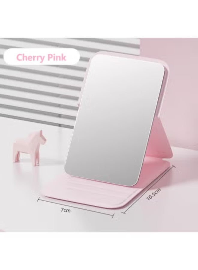 Pocket Mirror, Portable Folding Compact Makeup Mirror for Quick Touch-ups on the Go (CherryPink) - Image 1
