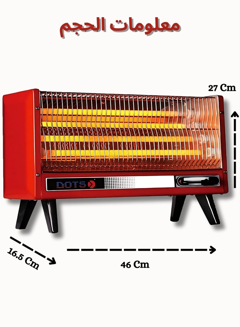 دوتس مدفأة كهربائية بقوة 2400 واط – مدفأة عالية الأداء محمولة مع ميزات أمان متقدمة، إعدادات حرارة قابلة للتعديل، تشغيل هادئ، وكفاءة في استهلاك الطاقة للمنازل والمكاتب - Image 4