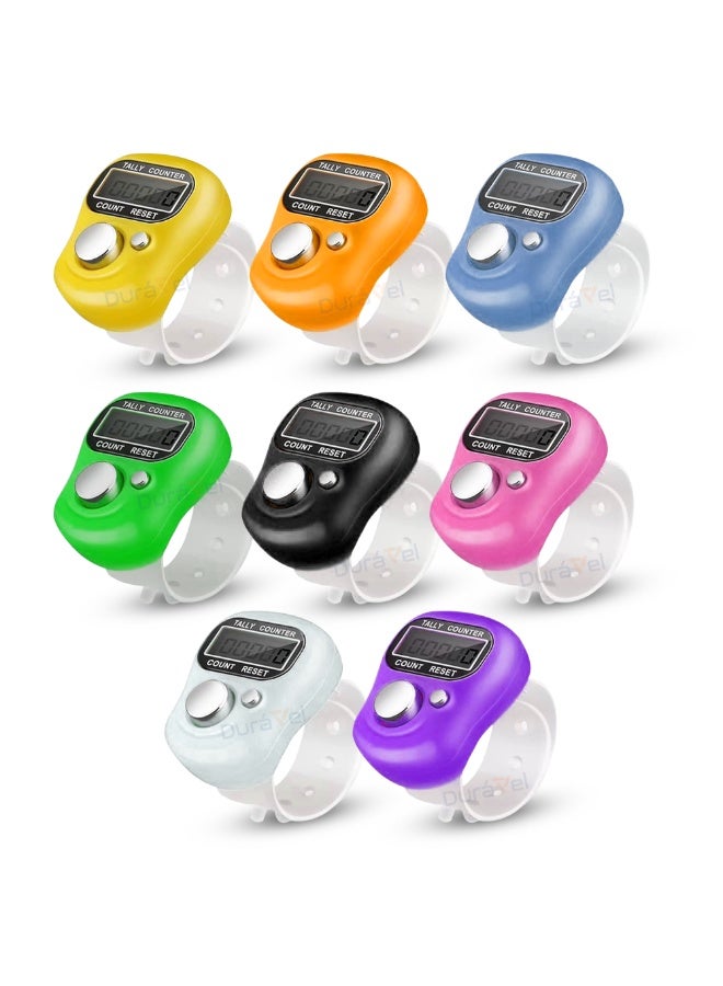 Duravel Electronic Finger Counter,Finger Tasbih, Resettable 5 Digit LCD Electronic Digital Display Finger Hand, Electronic Tasebeeh, Ramadan Gifts, for Prayer, Tally Counter,8 Piece
