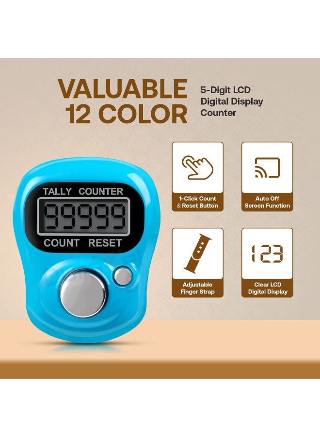 Duravel Electronic Finger Counter,Finger Tasbih, Resettable 5 Digit LCD Electronic Digital Display Finger Hand, Electronic Tasebeeh, Ramadan Gifts, for Prayer, Tally Counter,8 Piece - Image 2