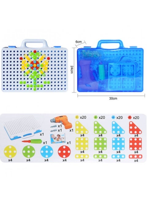 151 Piece Building Blocks Toy Set with Drill, Screwdriver and Drill Tool Set