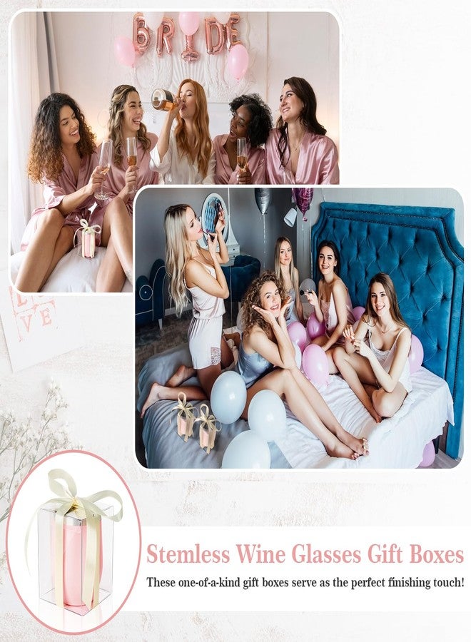 WANGDEFA 20 Pack Stemless Wine Glass Gift Boxes With Clear Window - Favor Boxes for Gifting - Can Hold 15oz Glass - Bachelorette Party Wedding - Image 5