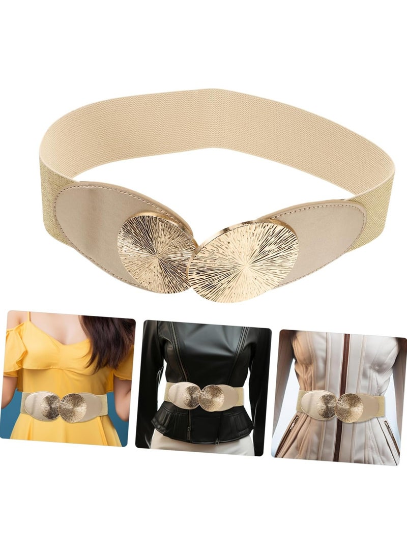 أوزيغالور حزام الخصر المطاطي للنساء - ذهبي، حزام مطاطي عريض للفساتين والقمصان والقمصان والبدلات الرسمية والمعاطف الطويلة - Image 1