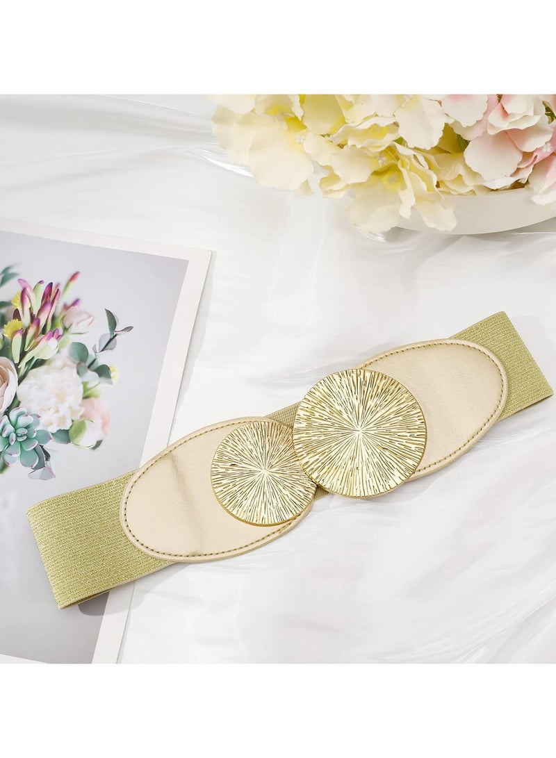 أوزيغالور حزام الخصر المطاطي للنساء - ذهبي، حزام مطاطي عريض للفساتين والقمصان والقمصان والبدلات الرسمية والمعاطف الطويلة - Image 4