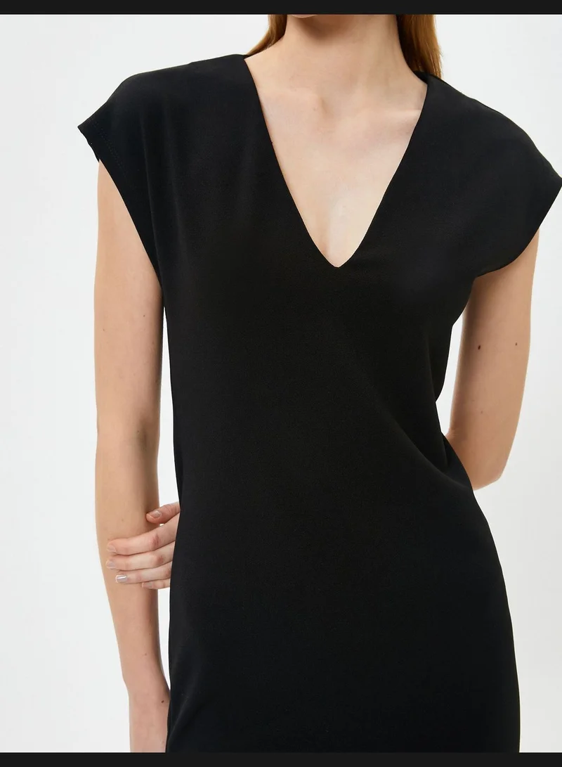 KOTON V-Neck Midi Dress