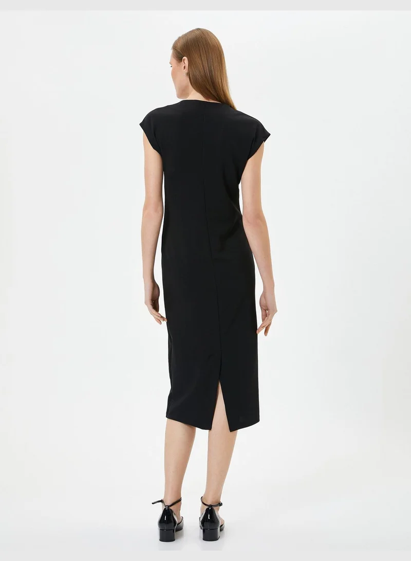 KOTON V-Neck Midi Dress