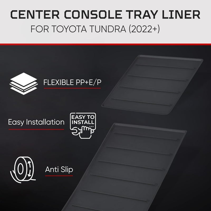 AJT DESIGN Center Console Tray Liner for Toyota Tundra (2022+) & Sequoia (2023+) - Non-Slip Organizer Mat - Image 4