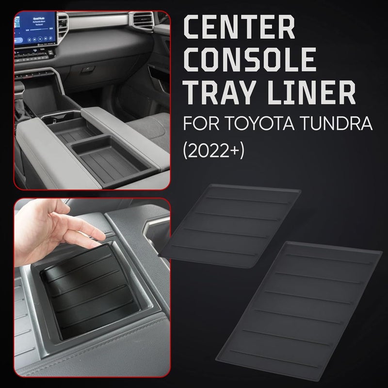 AJT DESIGN Center Console Tray Liner for Toyota Tundra (2022+) & Sequoia (2023+) - Non-Slip Organizer Mat - Image 3