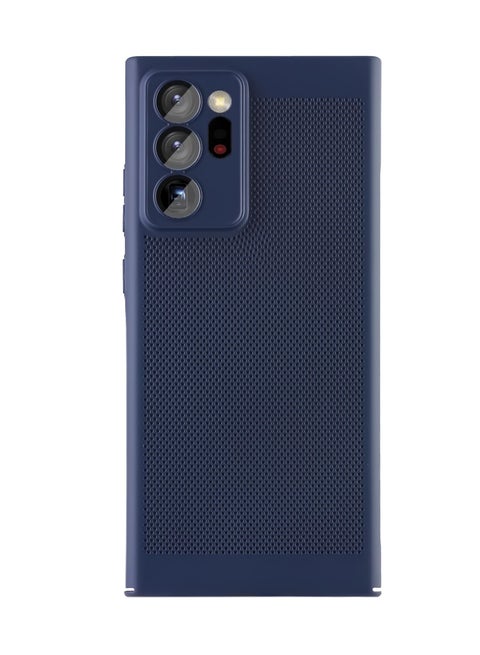 Heat Dissipation Case with Built in Camera Lens Protector Slim Fit Breathable Cooling Anti Fingerprint Hard PC Back Shockproof Cover For Samsung Galaxy Note 20 Ultra (Blue)