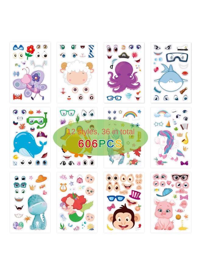 Bluejw Make A Face Sticker Sheets Animal For Kids Animal Face Changing Sticker - Image 1