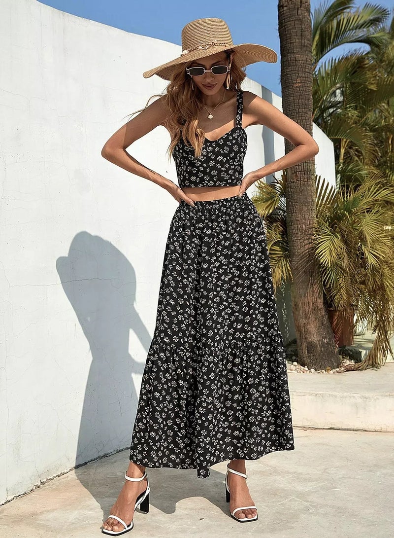 Ditsy Floral Cami Top & Ruffle Hem Skirt Set  - Image 5