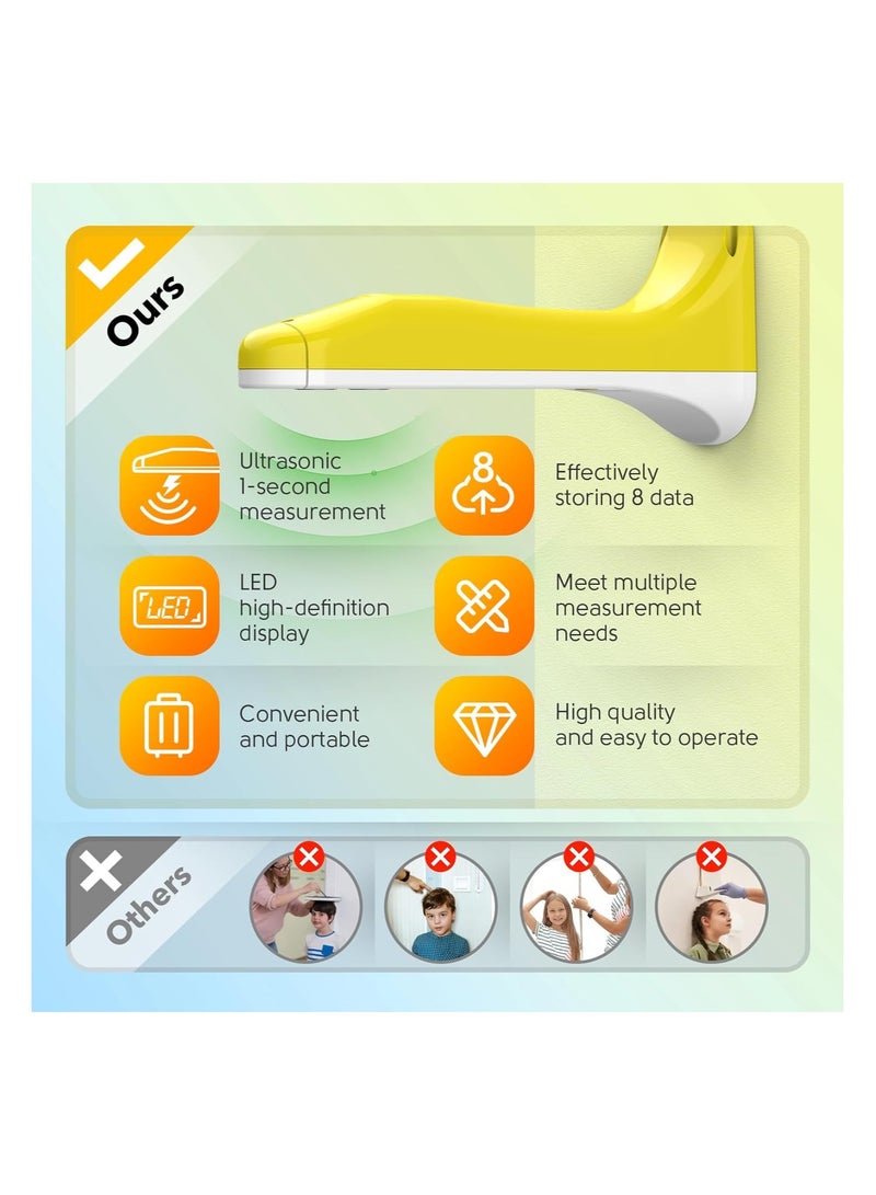 SOLARAE Portable Cordless Ultrasound Stadiometer for Height Measurement, 30cm-220cm (11.8in-86.6in) with Temperature Display, Ideal for Children and Adults, Precision Room Decor. - Image 5