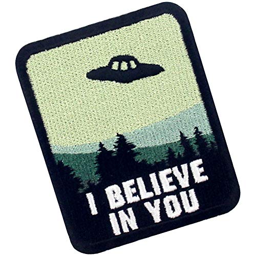 Rocking Planet I Believe in You X - Files UFO Patch Patch Embroidered Biker Applique Iron On Sew On Emblem - Image 3