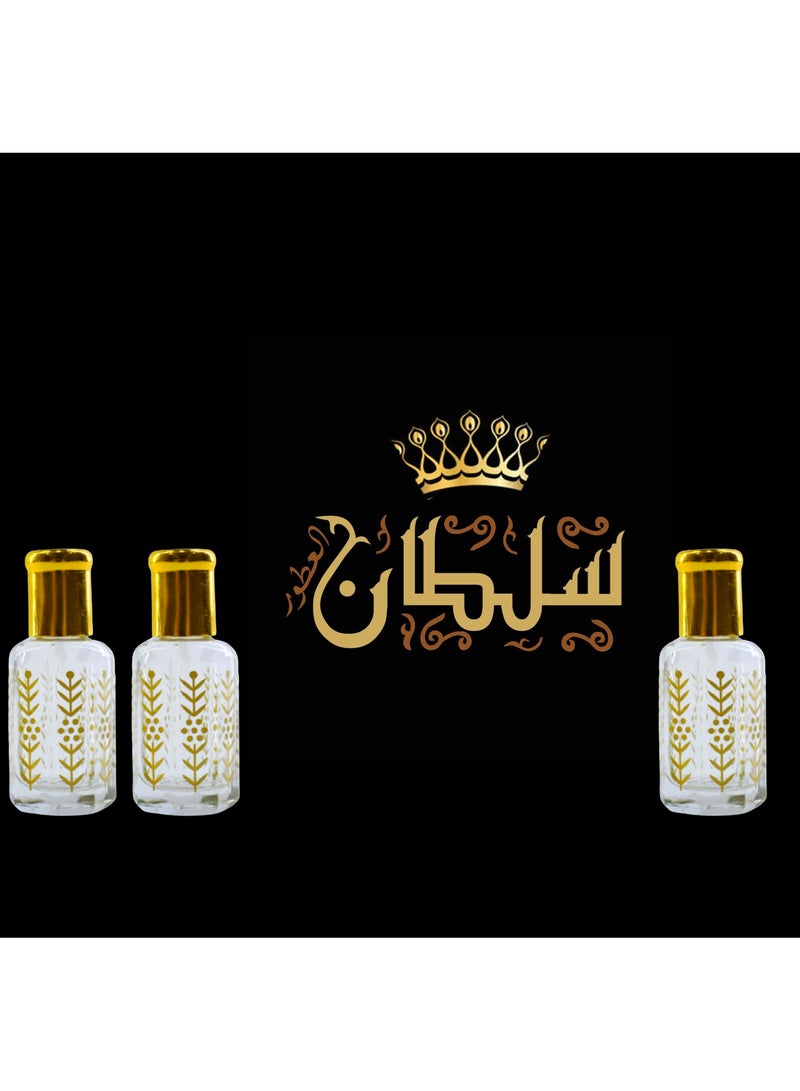 3 Pieces Mixed Sultan Perfumes Is Stable and Lasts Long Economical Package 12 Ml