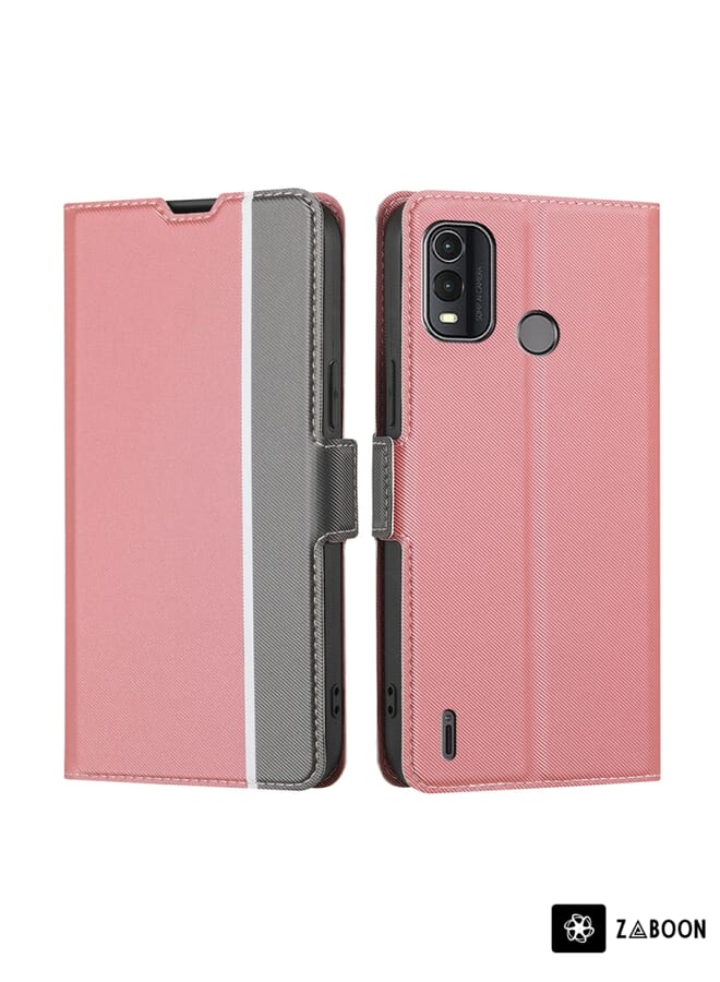 Zaboon حافظة واقية لهاتف نوكيا G11 بلس بنسيج تويل وزر جانبي من الجلد - Image 1