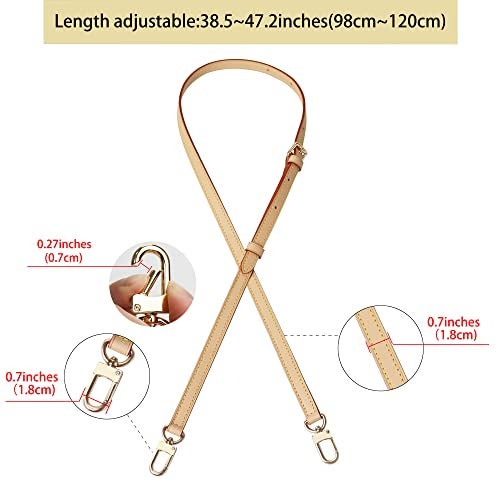 COLSEEY Genuine Vachetta Leather Crossbody Strap Genuine Leather Adjustable Replacement Strap for Shoulder Bag Handbag Purse（0.71 Inch Width） - Image 3