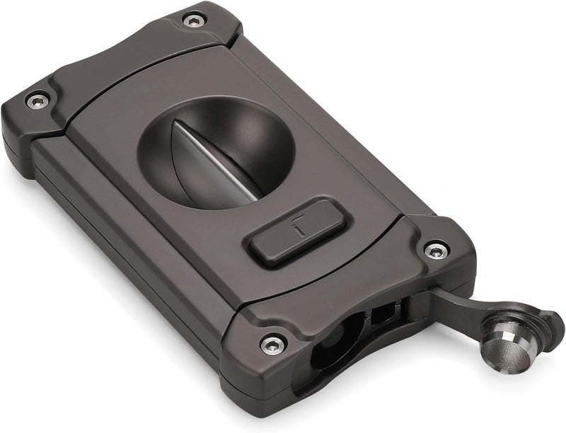 CiTree Cigar Cutter, Stainless Steel V-Cut Cigar Cutter with Build-in Cigar Puncher, Attractive Gift Box (Gray) - Image 4