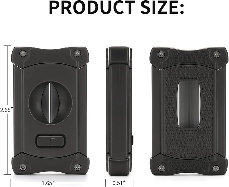 CiTree Cigar Cutter, Stainless Steel V-Cut Cigar Cutter with Build-in Cigar Puncher, Attractive Gift Box (Gray) - Image 5