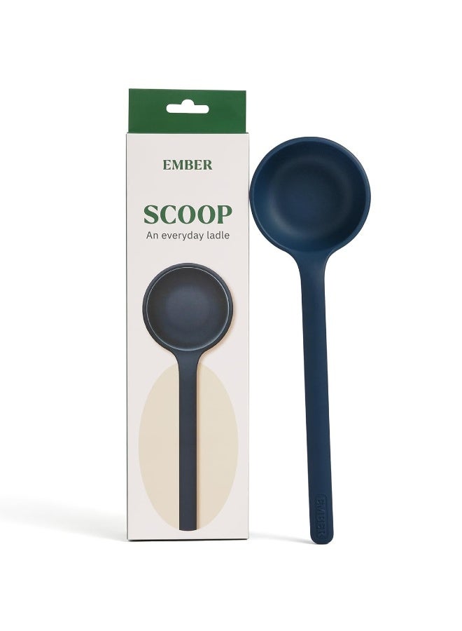 Ember Cookware Silicone Ladle 30.5 cm | Platinum Grade Food Safe Soup & Curry Ladle | Heat Resistant up to 230°C | Deep Bowl Serving Spoon for Cooking | Seamless Unibody Design | Blue - Image 3