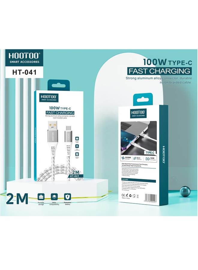 HooToo 100W Type C Fast Charging Strong Aluminum Alloy Connector Durable Nylon Braided Cable High Speed Data Transmission  - Image 4