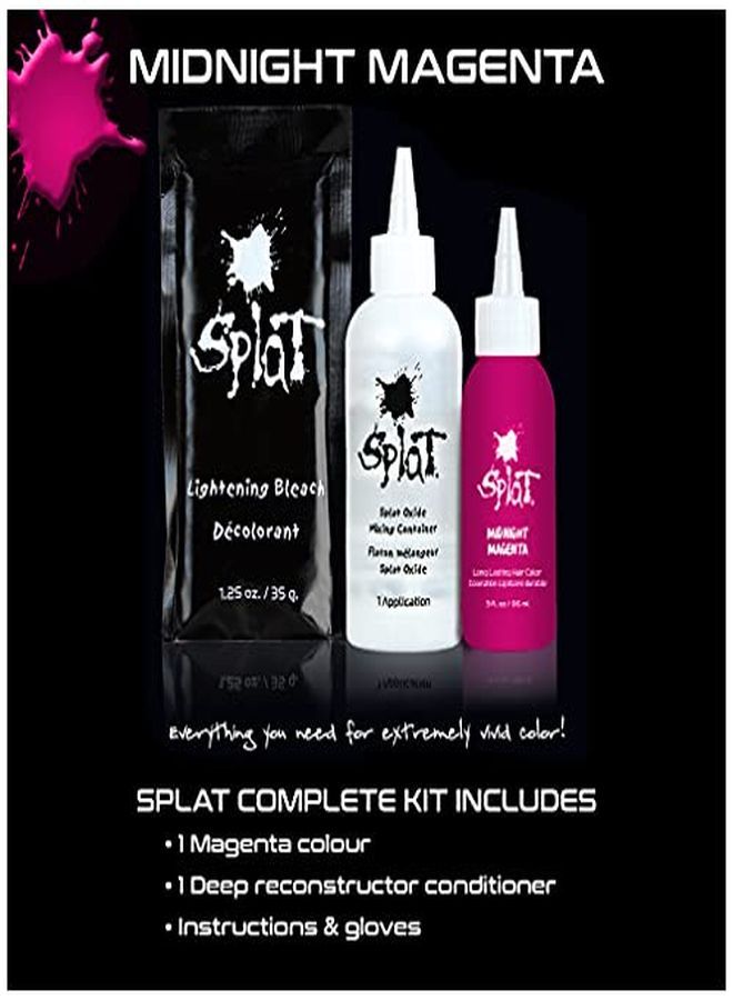 SPLAT Midnight Magenta Semi-Permanent Hair Color Kit No Bleach, Vegan, Cruelty Free - Image 3