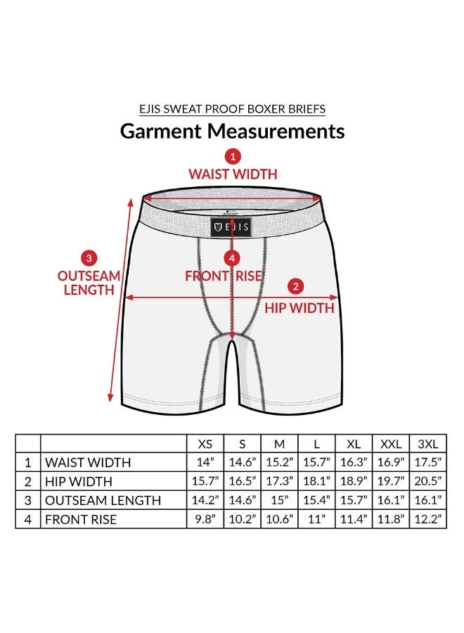 Ejis Men’s Sweat Proof Boxer Briefs with Comfort Pouch, Built-In Sweat Pad and Odor Control - Image 2