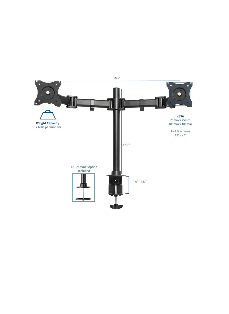 Cool Baby Dual Monitor Arms Fully Adjustable Desk Mount/Articulating Stand for 2 LCD LED Screens up to 27”  - Image 2