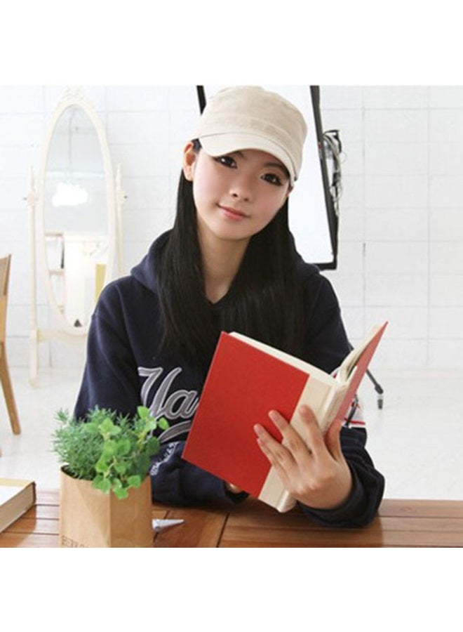 قبعة بيسبول كلاسيكية قابلة للتعديل للجنسين بسطح مسطح من نسيج قطني مطوي قبعة عسكرية 22-23.6 بوصة قبعة كاديت - Image 3