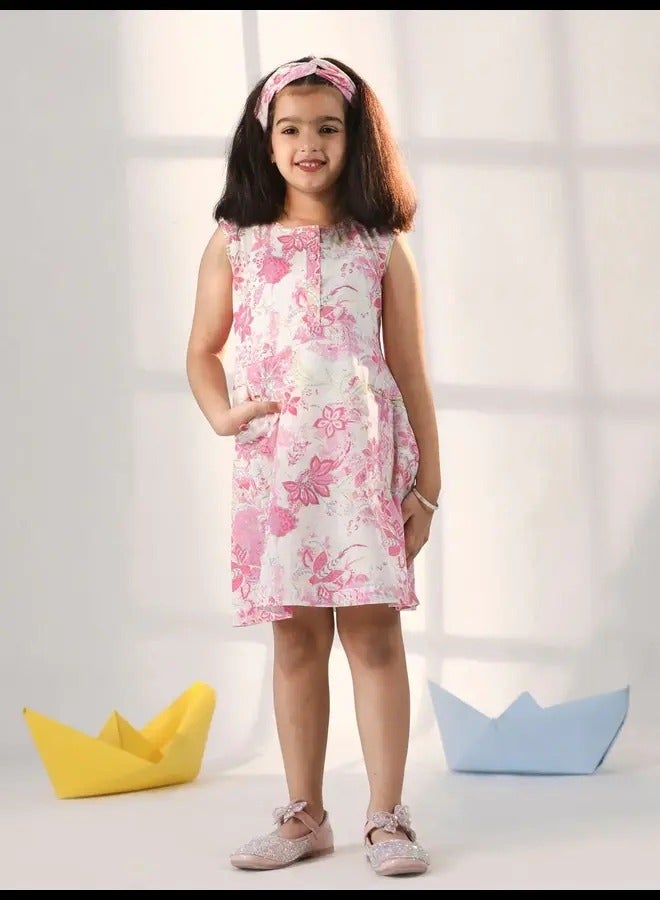 PRASHA Girls Pink Dress