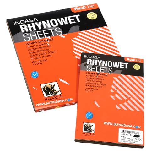 INDASA Redline XL RHYNOWET Sheets 9" X 11" 320 GRIT 50/Box - Image 1