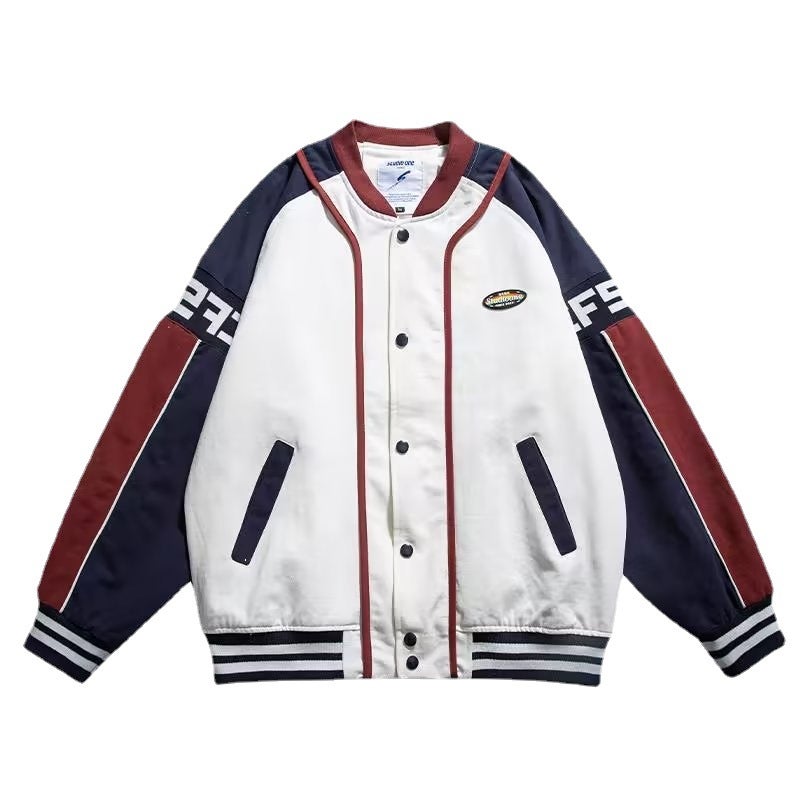 American Trendy Brand Baseball Uniform Jacket For Men In Autum New Loose Splicing Top Casual Versatile Couple Jacket - Image 5
