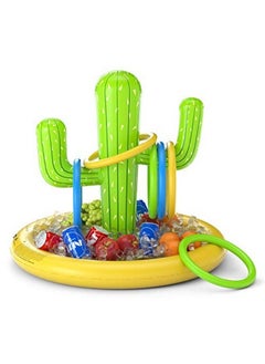Inflatable Cactus Drink Holder Float Floating Beverage Salad Fruit Serving Bar Inflatable Ring Toss Game Set Pool Float Party Favors Accessories Water Fun Toys For Kids Adults