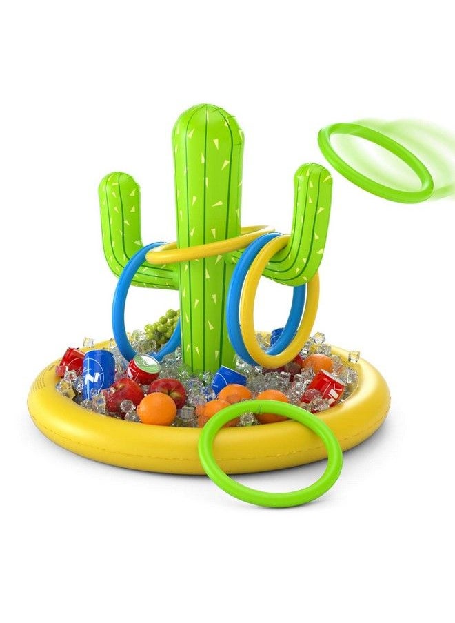 Jasonwell - Inflatable Cactus Drink Holder Float Floating Beverage Salad Fruit Serving Bar Inflatable Ring Toss Game Set Pool Float Party Favors Accessories Water Fun Toys For Kids Adults - Image 1
