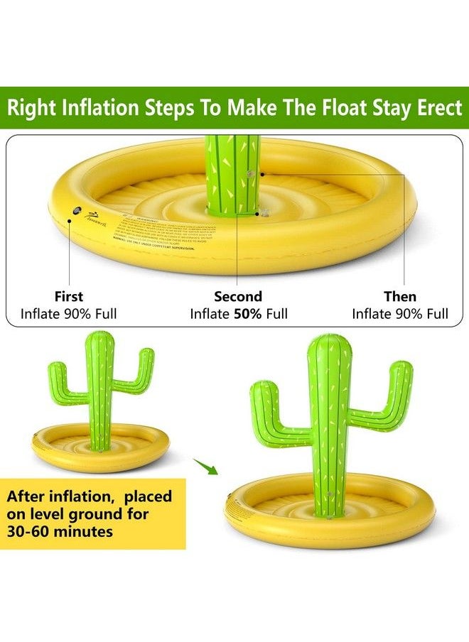 Jasonwell - Inflatable Cactus Drink Holder Float Floating Beverage Salad Fruit Serving Bar Inflatable Ring Toss Game Set Pool Float Party Favors Accessories Water Fun Toys For Kids Adults - Image 1