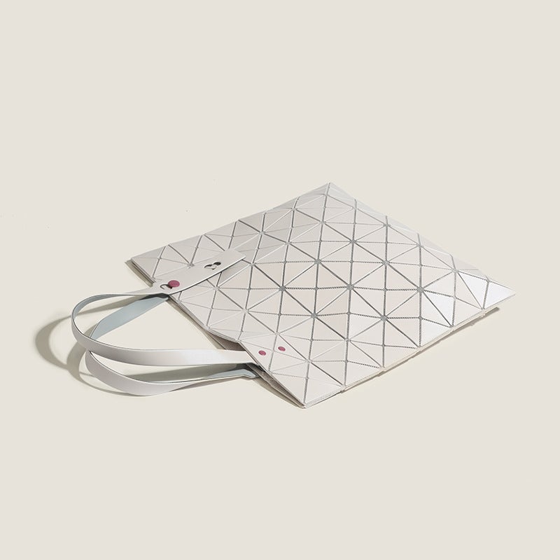 Geometric Rhombus Bag Japanese And Korean All-Match Laser Shoulder Underarm Bag Simple Large Capacity Portable Tote Bag - Image 4