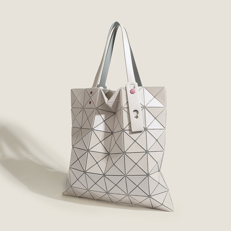 Geometric Rhombus Bag Japanese And Korean All-Match Laser Shoulder Underarm Bag Simple Large Capacity Portable Tote Bag - Image 3