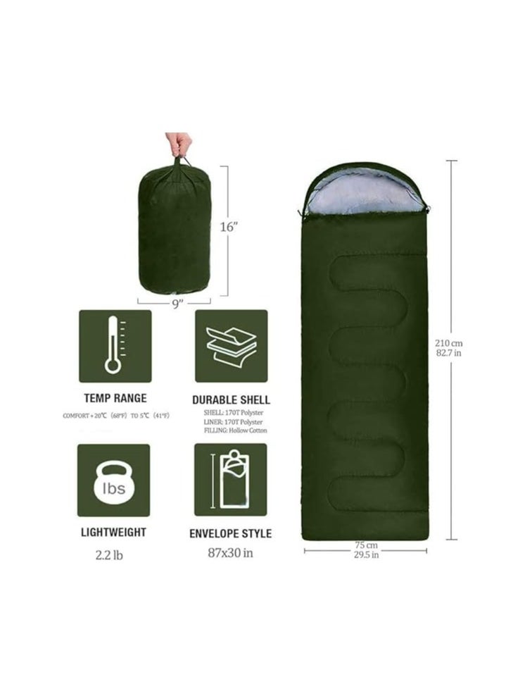 Cool Baby Style Sleeping Bag Lightweight Sleeping Bag Suitable for Kids Adults Cotton Hollow Fill 5-20 Degrees Suitable for Backpacking/Hiking/Nature Trekking/Camping/Mountaineering With Compression Sack  - Image 2