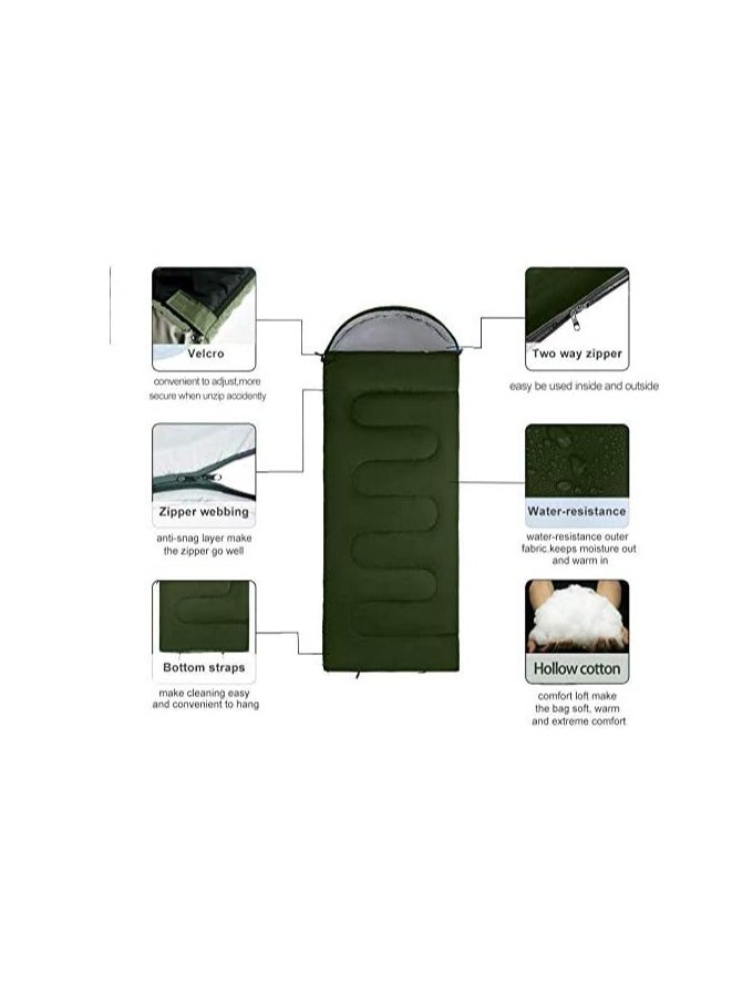 Cool Baby Style Sleeping Bag Lightweight Sleeping Bag Suitable for Kids Adults Cotton Hollow Fill 5-20 Degrees Suitable for Backpacking/Hiking/Nature Trekking/Camping/Mountaineering With Compression Sack  - Image 3