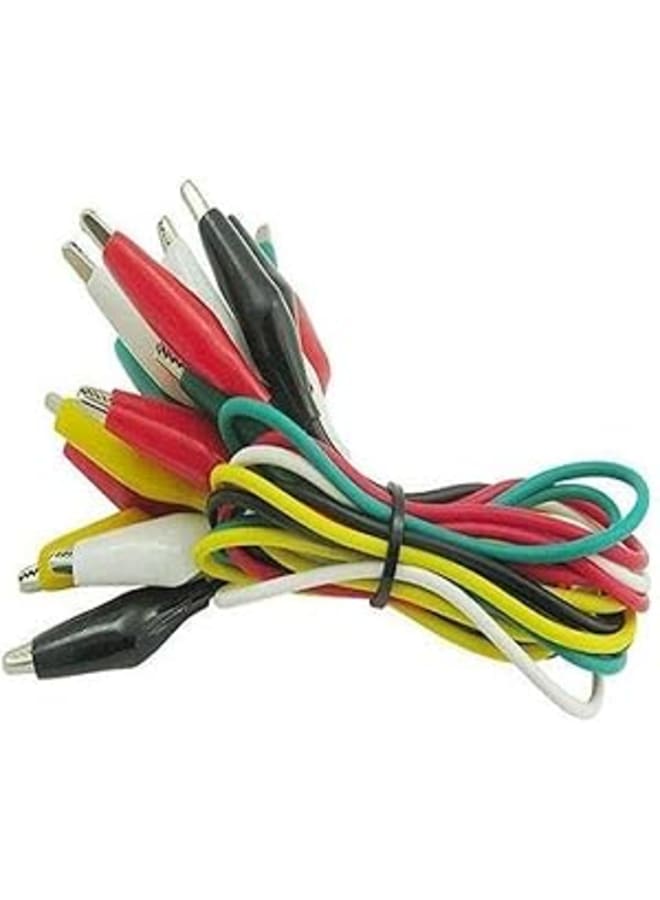 Double-End Alligator Clip Wire Crocodile Test Cable (30cm) - Pack of 5 Pieces