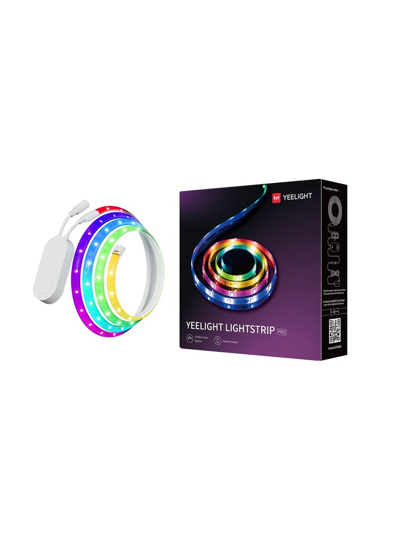 يلايت ييلايت برو شريط إضاءة LED احترافي - 16 مليون لون RGB، شريط ذكي قابل للتحكم، مزامنة الموسيقى والألعاب (Razer Chroma)، قابل للتعتيم، تحكم صوتي وتطبيقات مع Alexa وGoogle وHomeKit، بطول 6.56 قدم، شريط واي فاي قابل للتمديد بطول 32.8 قدم - Image 1