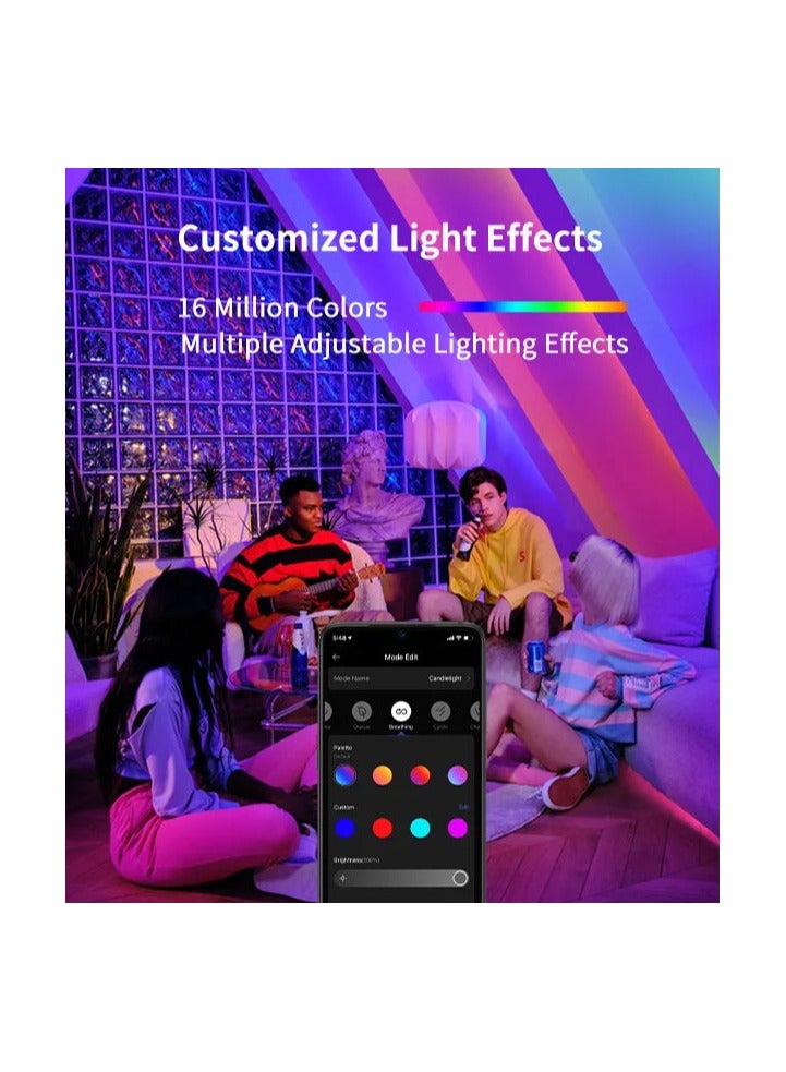 يلايت ييلايت برو شريط إضاءة LED احترافي - 16 مليون لون RGB، شريط ذكي قابل للتحكم، مزامنة الموسيقى والألعاب (Razer Chroma)، قابل للتعتيم، تحكم صوتي وتطبيقات مع Alexa وGoogle وHomeKit، بطول 6.56 قدم، شريط واي فاي قابل للتمديد بطول 32.8 قدم - Image 4