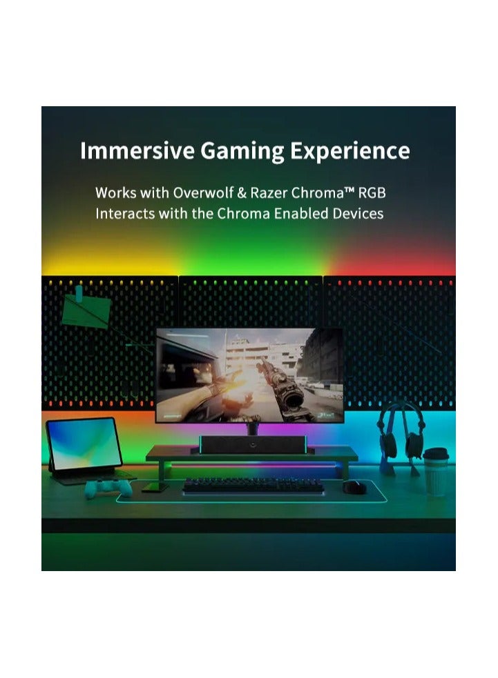 يلايت ييلايت برو شريط إضاءة LED احترافي - 16 مليون لون RGB، شريط ذكي قابل للتحكم، مزامنة الموسيقى والألعاب (Razer Chroma)، قابل للتعتيم، تحكم صوتي وتطبيقات مع Alexa وGoogle وHomeKit، بطول 6.56 قدم، شريط واي فاي قابل للتمديد بطول 32.8 قدم - Image 3