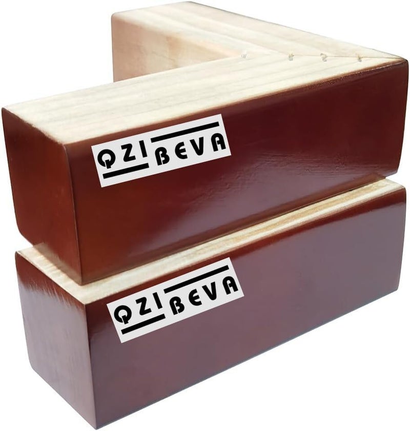 QZibeva Set of 4 Pcs Solid Oak Wood Furniture Legs with Screw 2 Inch Sofa Replacement Wooden Leg LShape Large Mahogany - Image 5